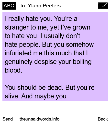 unsent message to Ylano Peeters