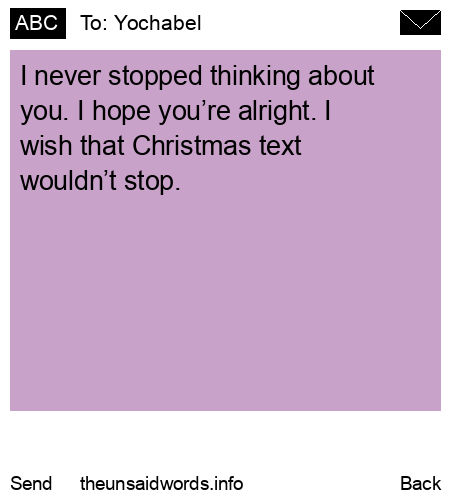 unsent message to Yochabel