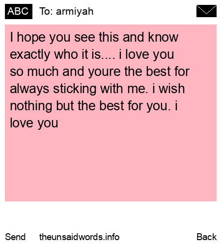 unsent message to armiyah
