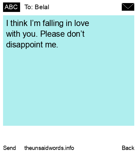 unsent message to Belal 