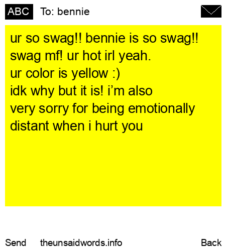 unsent message to bennie