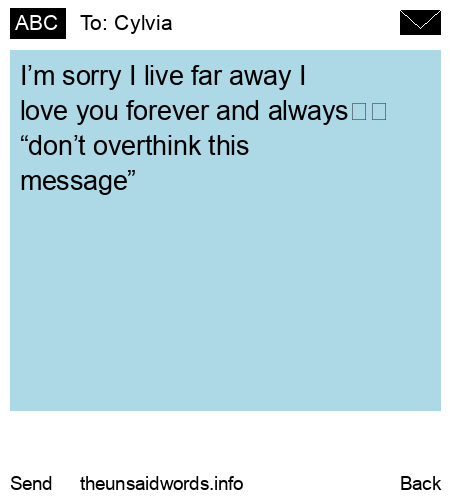 unsent message to Cylvia