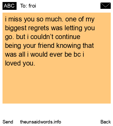 unsent message to froi