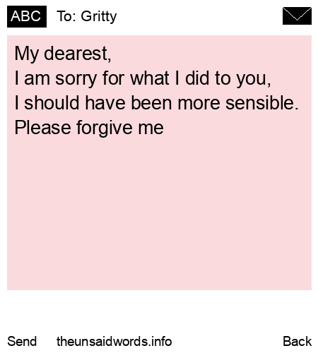 unsent message to Gritty