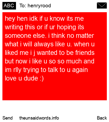 unsent message to henryrood