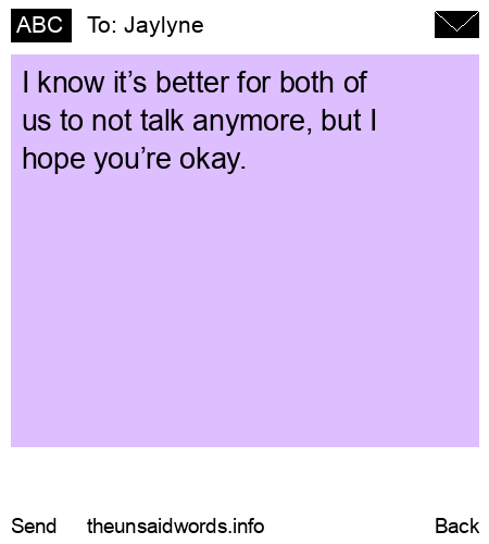 unsent message to Jaylyne
