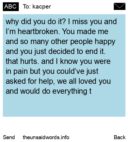 unsent message to kacper