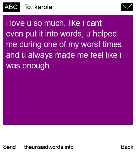 unsent message to karola