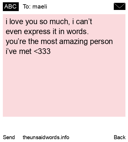 unsent message to maeli