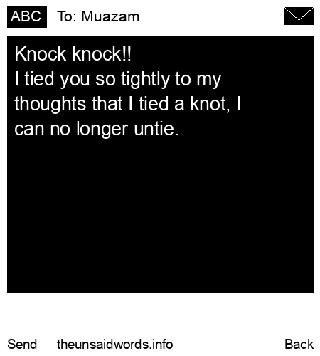 unsent message to Muazam 
