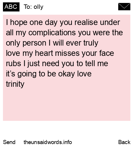 unsent message to olly