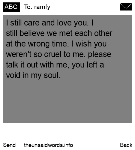 unsent message to ramfy