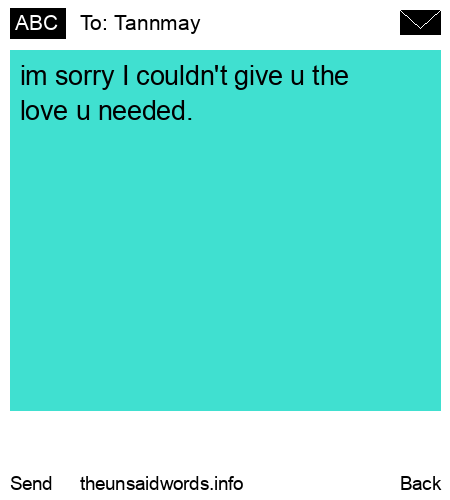 unsent message to Tannmay