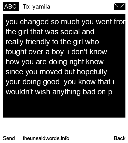 unsent message to yamila