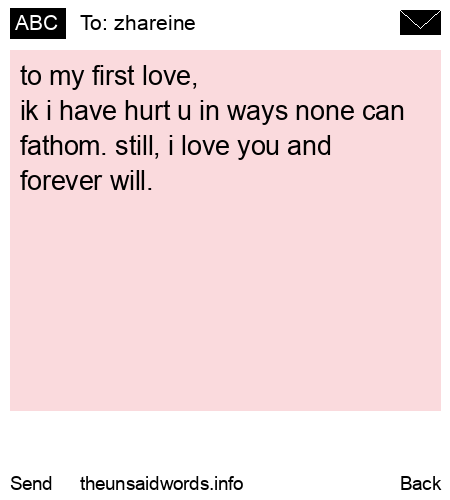 unsent message to zhareine