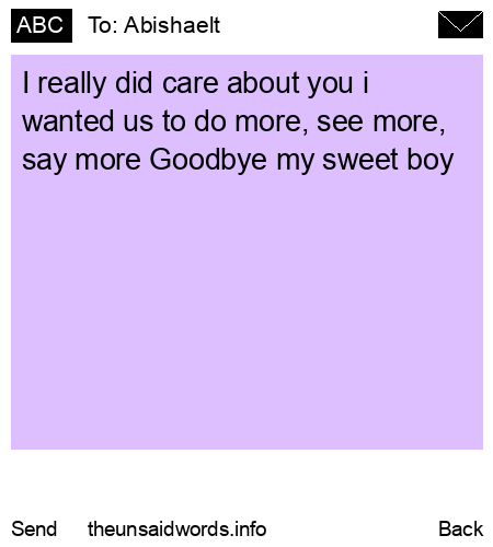 unsent message to Abishaelt
