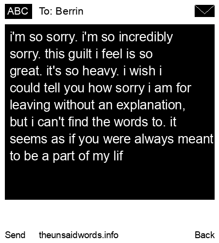 unsent message to Berrin