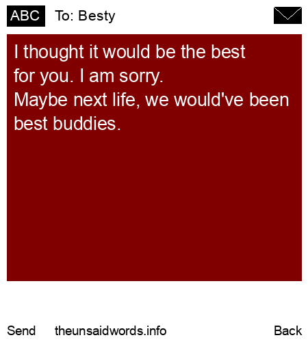 unsent message to Besty