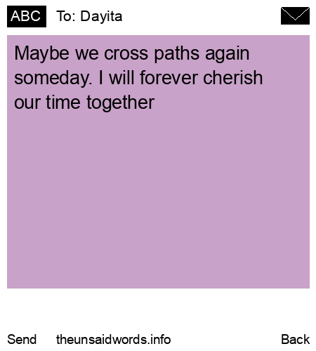 unsent message to Dayita