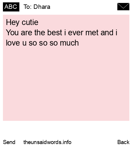 unsent message to Dhara