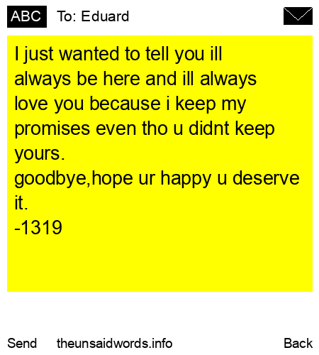 unsent message to Eduard