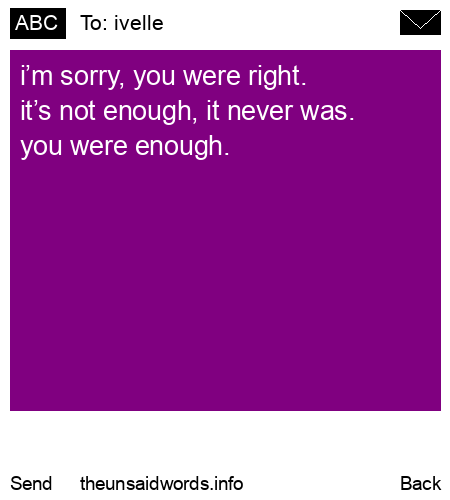 unsent message to ivelle