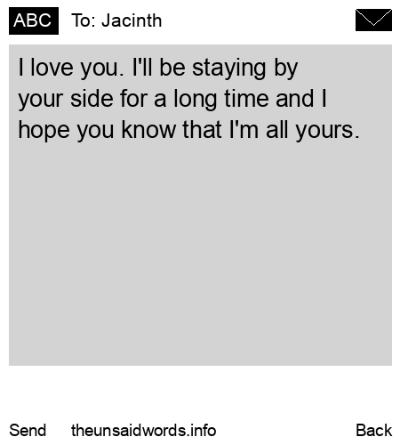 unsent message to Jacinth