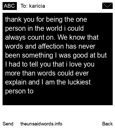 unsent message to karicia
