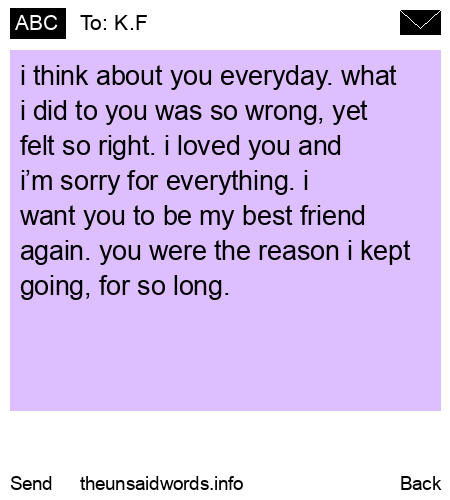 unsent message to K.F