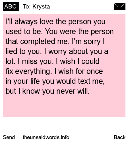 unsent message to Krysta