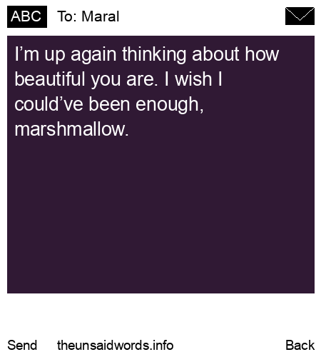 unsent message to Maral