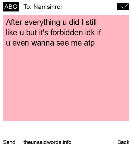 unsent message to Namsinrei
