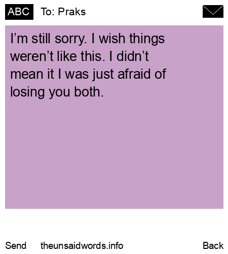 unsent message to Praks