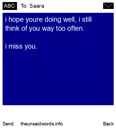 unsent message to Saara