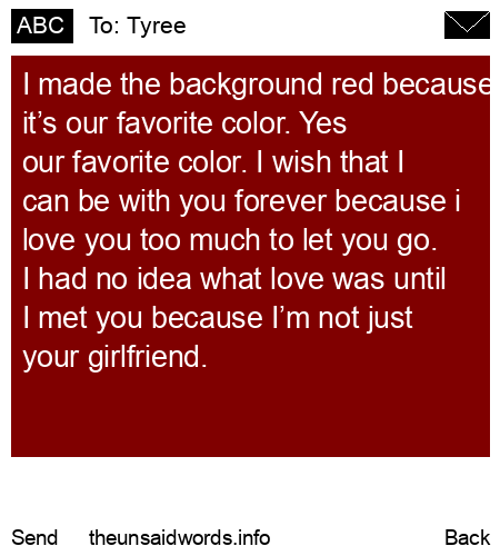 unsent message to Tyree