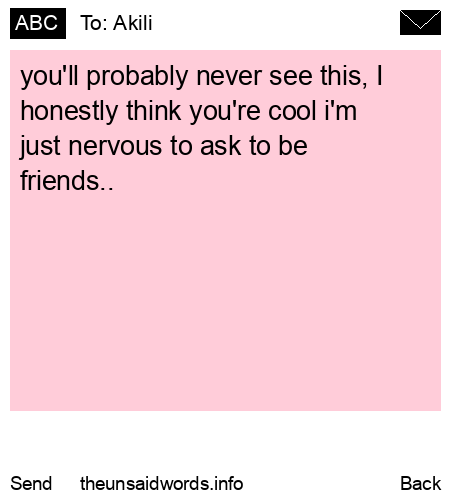 unsent message to Akili