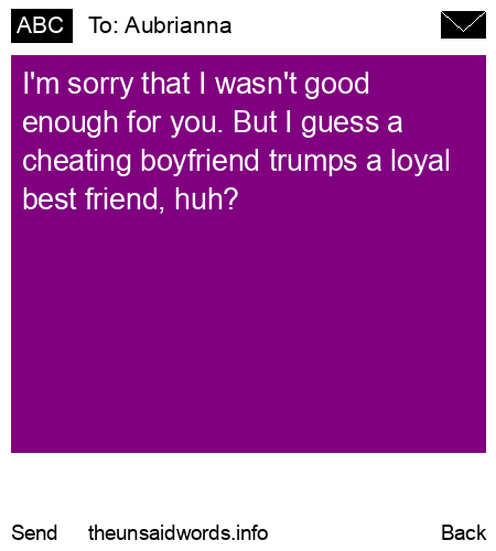 unsent message to Aubrianna