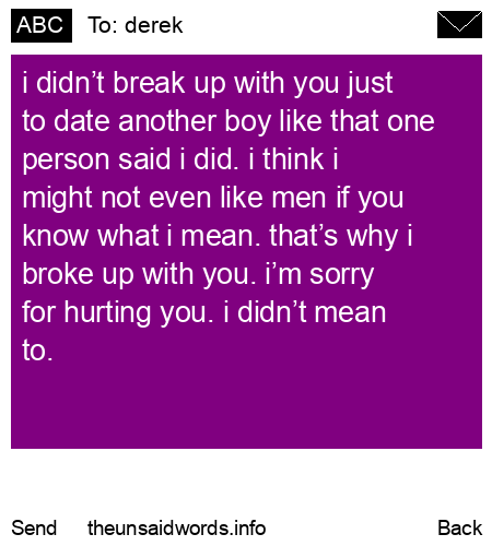 unsent message to derek