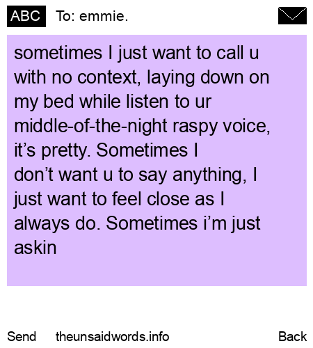 unsent message to emmie.