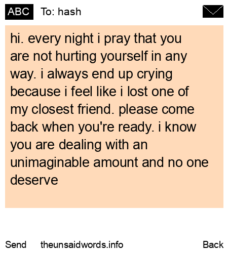 unsent message to hash