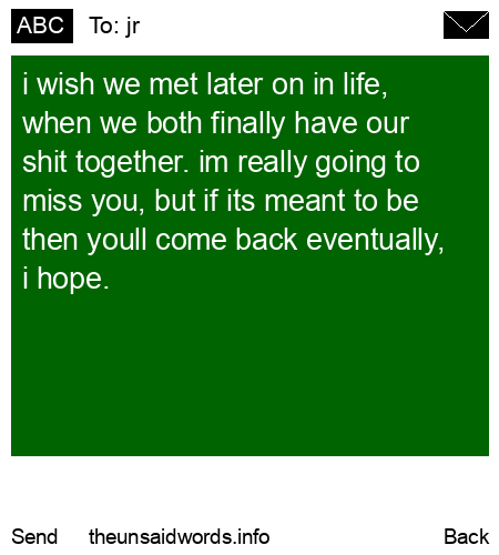 unsent message to jr