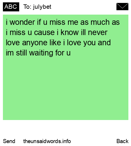 unsent message to julybet