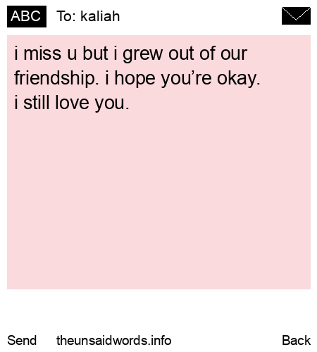 unsent message to kaliah