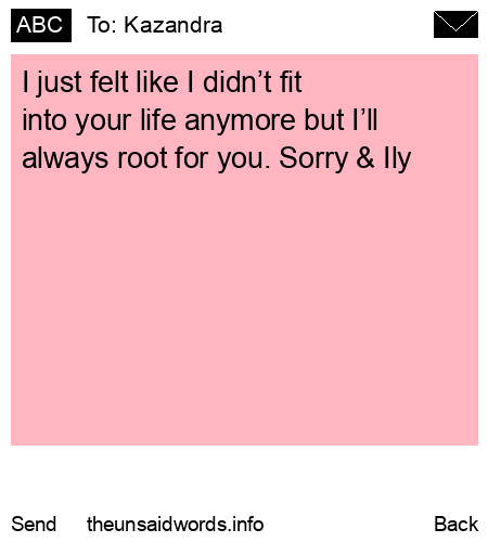 unsent message to Kazandra