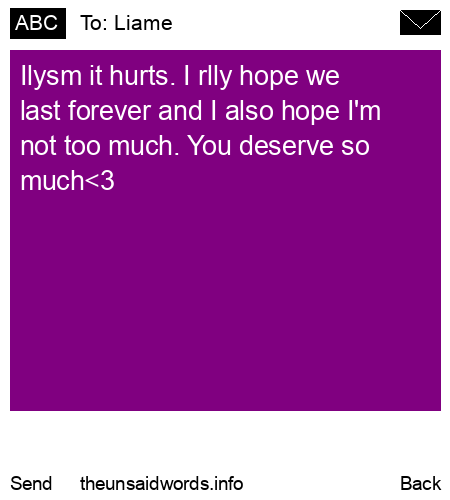 unsent message to Liame