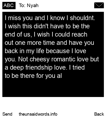 unsent message to Nyah
