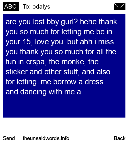unsent message to odalys