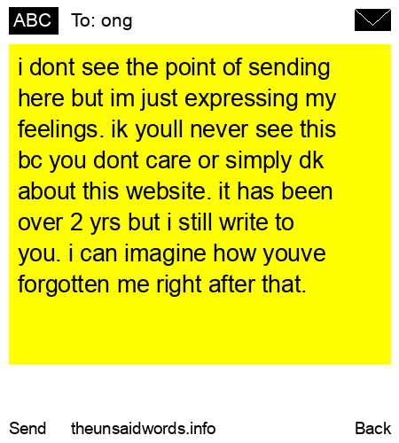 unsent message to ong