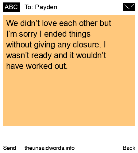 unsent message to Payden