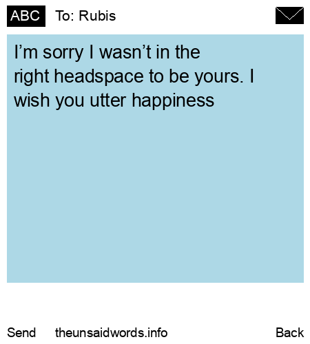 unsent message to Rubis